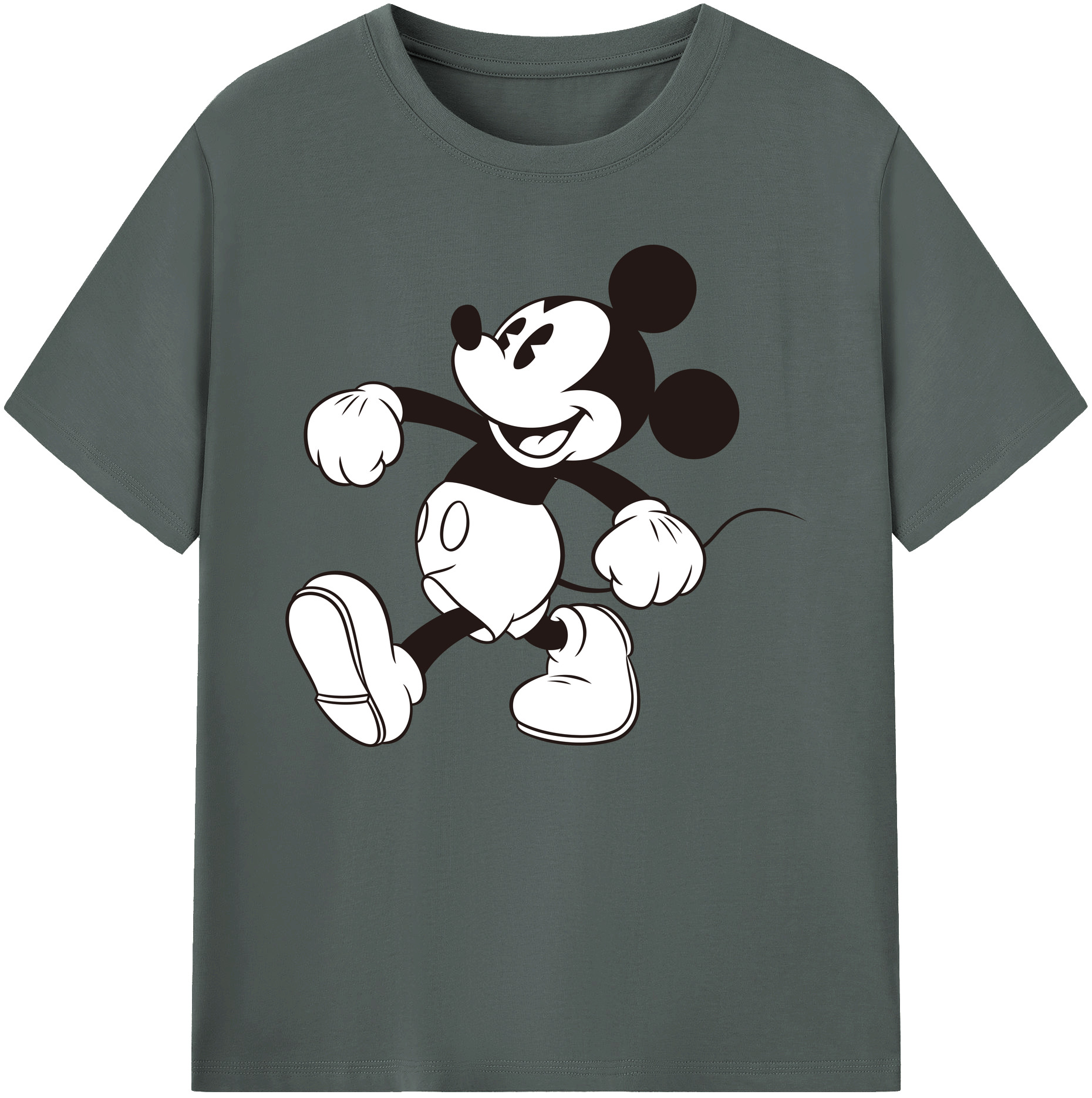 ミッキーマウス Mickey Mouse 綿100％ メンズ半袖Tシャツ｜肌触りやわらか＆通気性